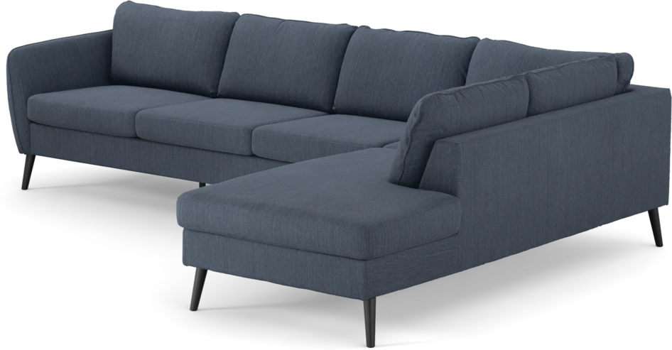 County - 3-sits soffa med divan höger - Blå