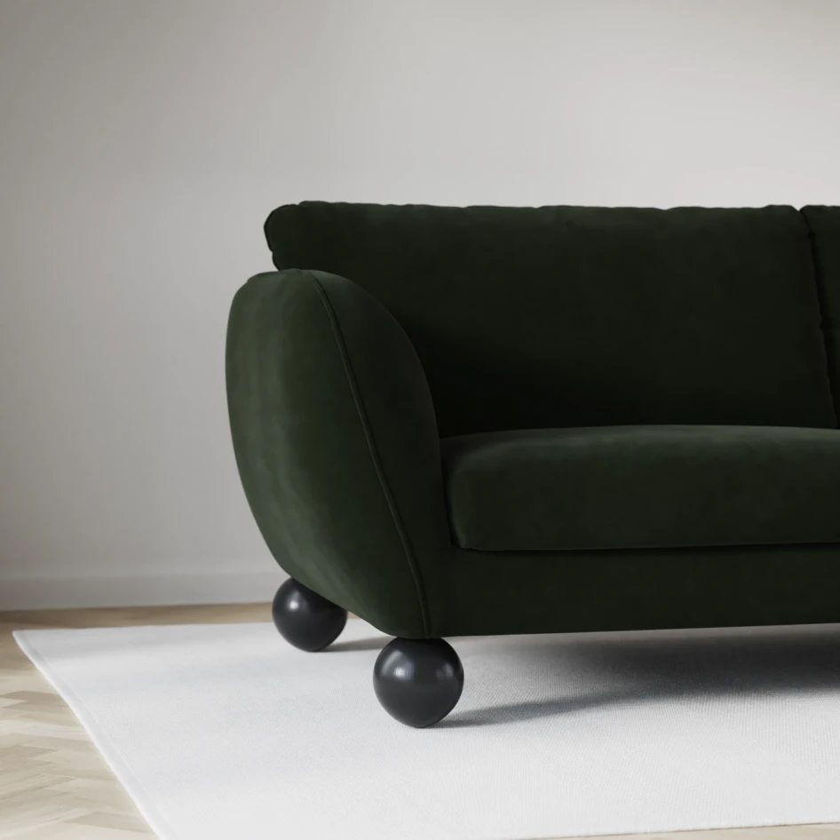 Madison Lux - 2-sits soffa med divan vänster och schäslong höger - Grön