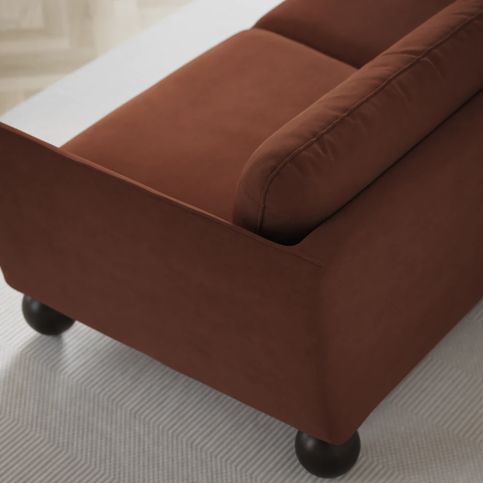 Madison Lux - 2-sits soffa med divan vänster och schäslong höger - Röd