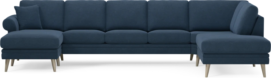 Eden - 3-sits soffa med schäslong vänster och divan höger - Blå