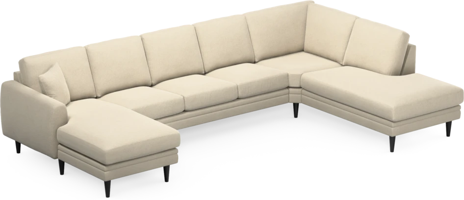 Eden - 3-sits soffa med schäslong vänster och divan höger - Beige