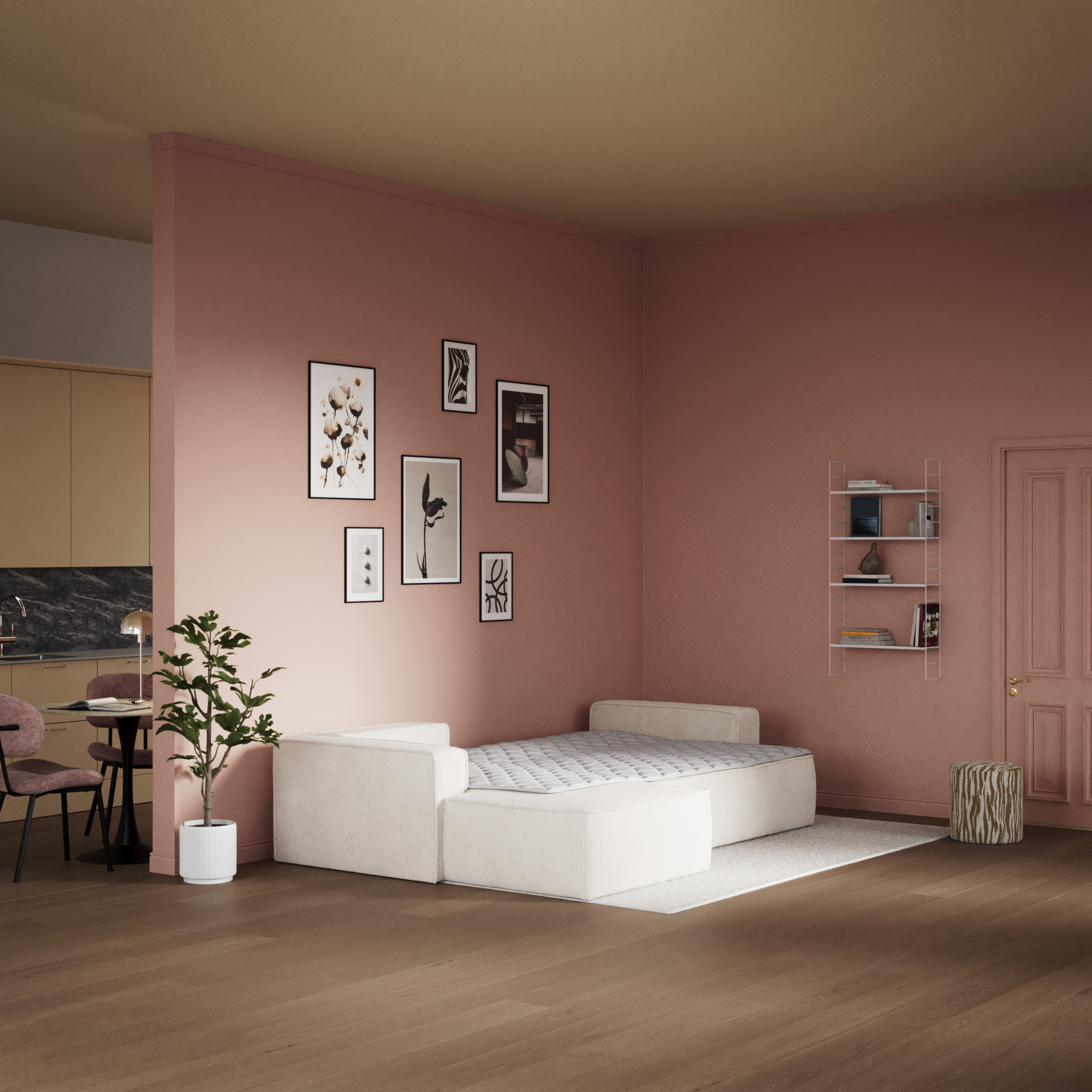 Ide - Bäddsoffa 3-sits med schäslong vänster - inspiration