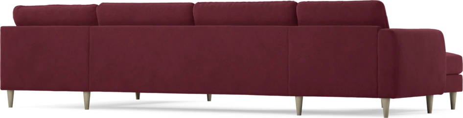 Bridge - 3-sits soffa med schäslong vänster och divan höger - Röd