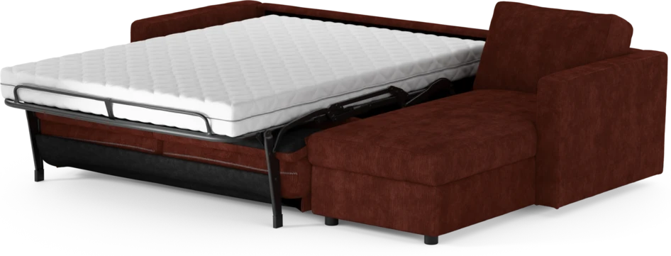 Lindö - Bäddsoffa 2,5-sits med schäslong, vändbar - Röd