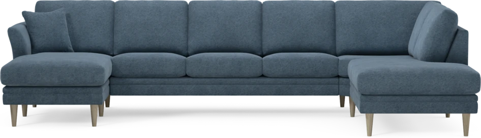 Eden - 3-sits soffa med schäslong vänster och divan höger - Blå