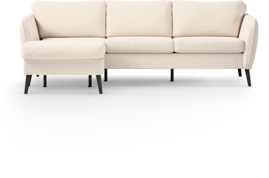 County - 3-sits soffa med flyttbar schäslong - Vit