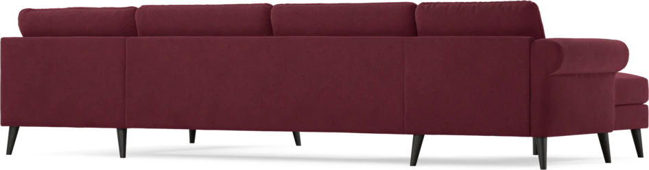 Bridge - 3-sits soffa med schäslong vänster och divan höger - Röd
