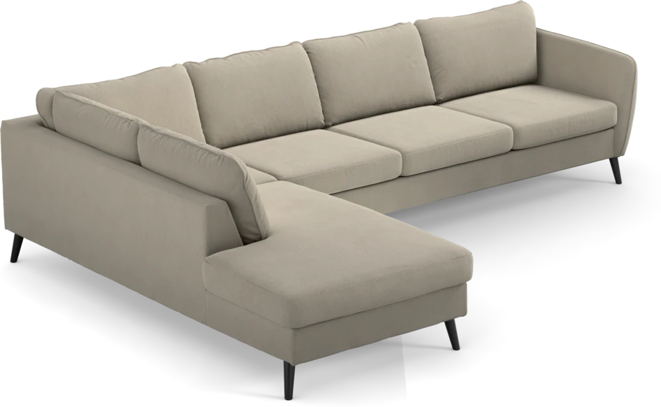 County - 3-sits soffa med divan vänster - Grå