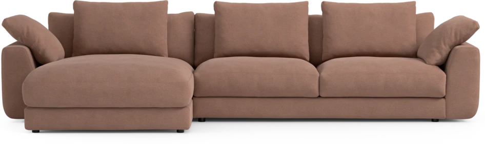 Amie - 3-sits med schäslong vänster - Rosa