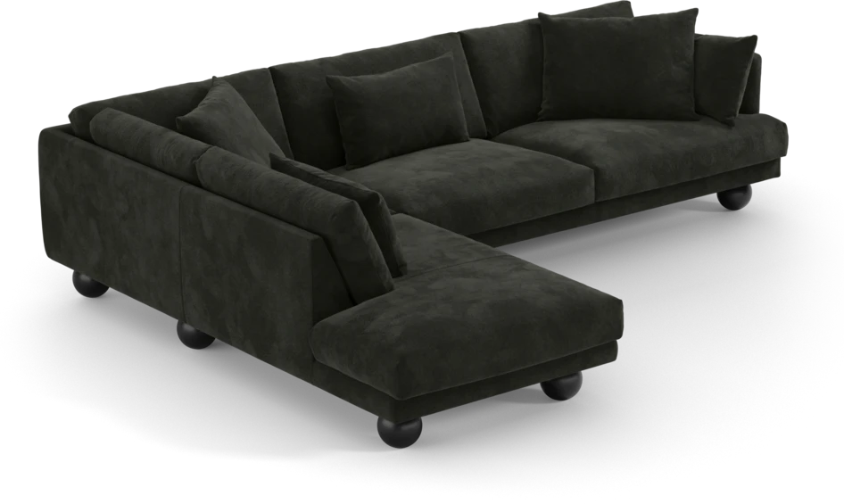 Harper - 3-sits soffa med divan vänster - Svart