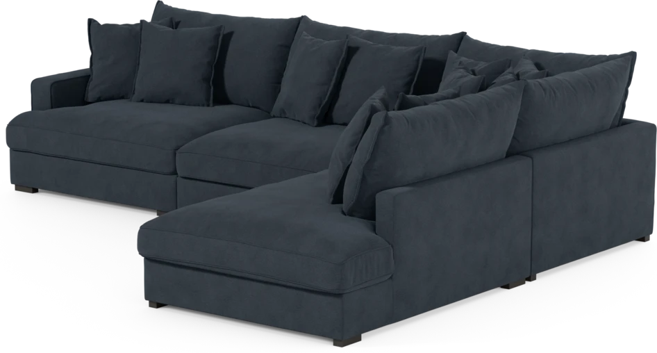 Rossi - 3-sits soffa med divan höger - Blå