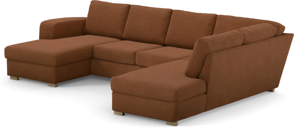 Friday - 3-sits soffa med schäslong vänster och divan höger - Orange