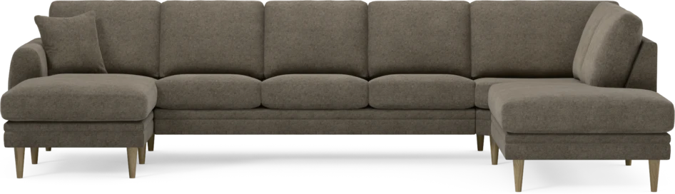 Eden - 3-sits soffa med schäslong vänster och divan höger - Brun