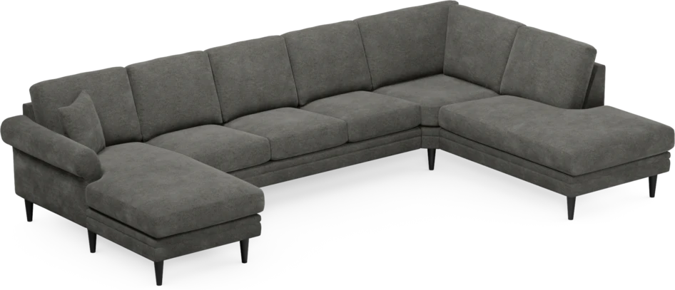 Eden - 3-sits soffa med schäslong vänster och divan höger - Grå