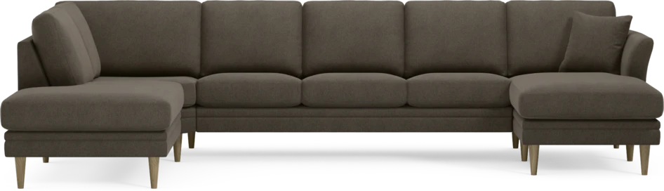 Eden - 3-sits soffa med divan vänster och schäslong höger - Brun