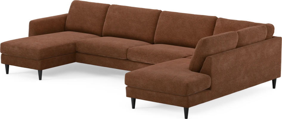 Bridge - 3-sits soffa med schäslong vänster och divan höger - Orange
