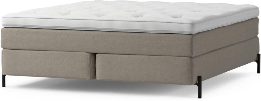 Delux Sense - Kontinentalsäng, dubbelsäng med bäddmadrass och sängben - Beige