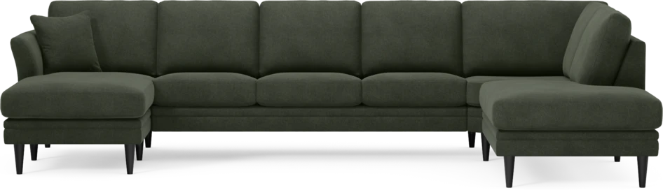 Eden - 3-sits soffa med schäslong vänster och divan höger - Grön