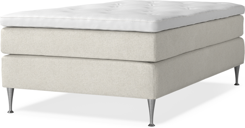 Delux Sense - Kontinentalsäng, enkelsäng 120 cm med bäddmadrass - Beige