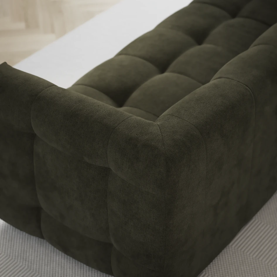Bella - 3-sits soffa med divan höger - Grön