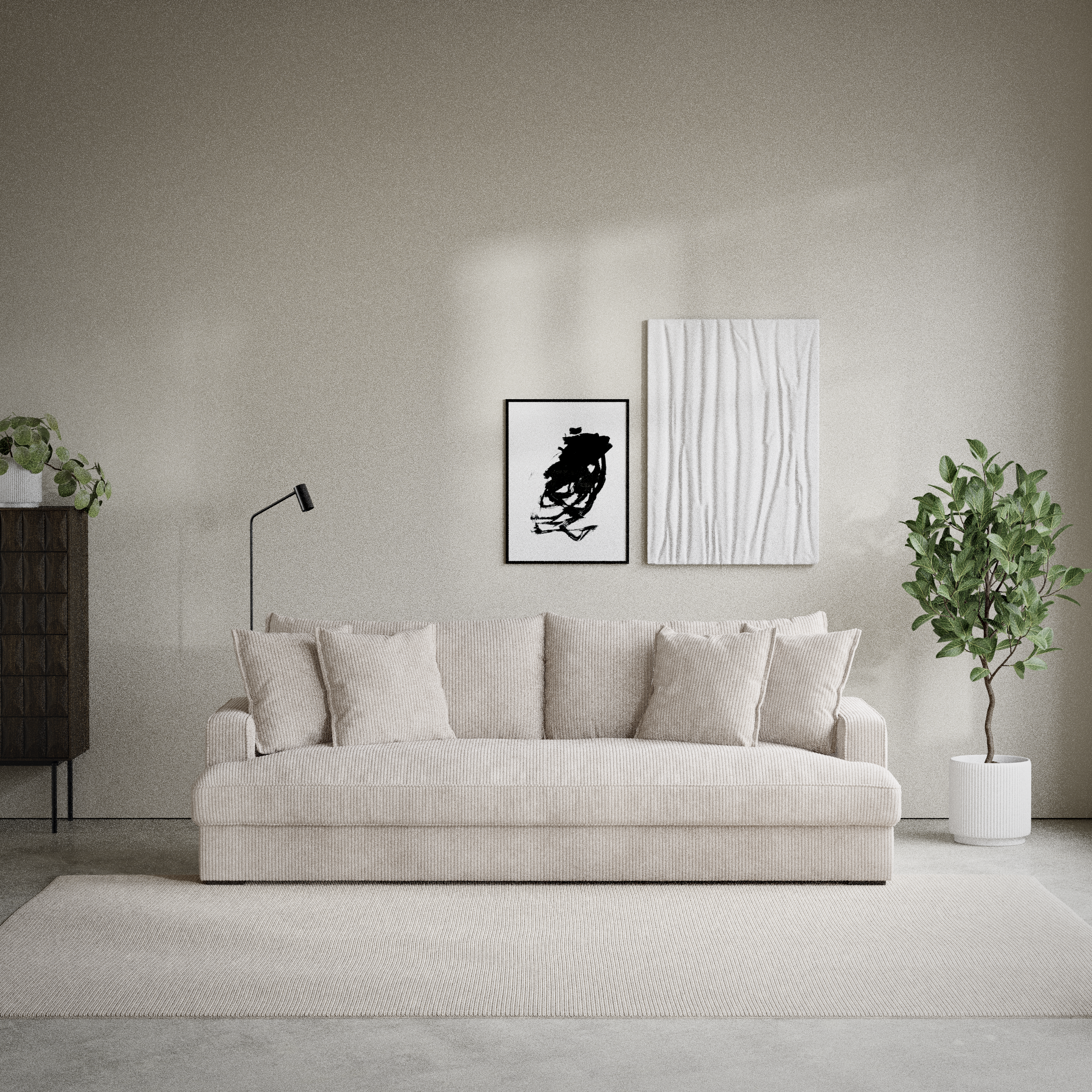 Mila - 4-sits soffa, hel dyna - inspiration