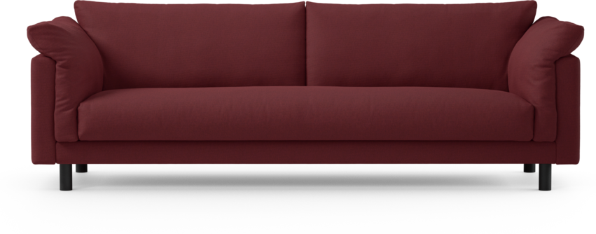 Cherrie - 4-sits soffa, hel dyna, fast klädsel - Röd