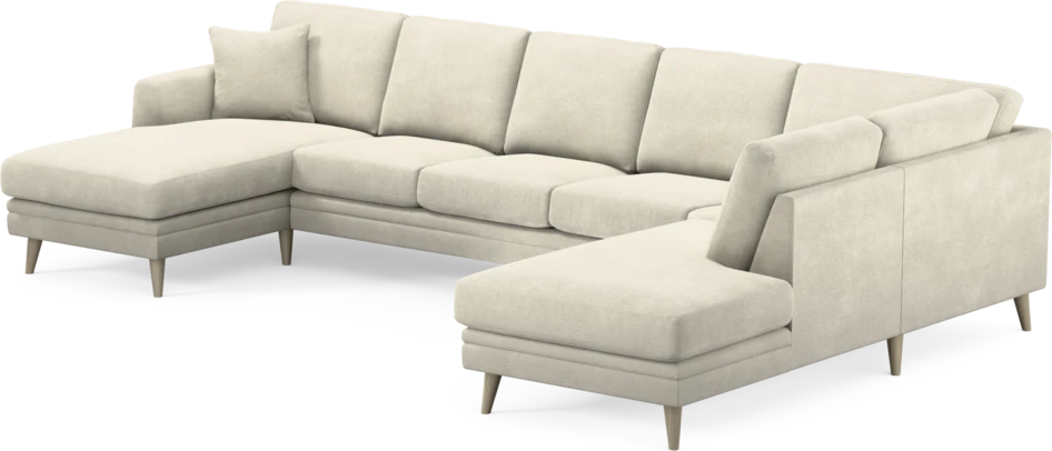 Eden - 3-sits soffa med schäslong vänster och divan höger - Vit