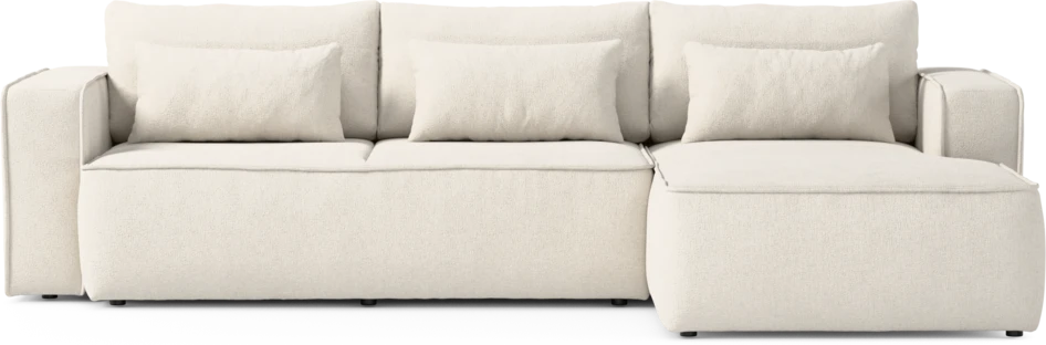 Ide - Bäddsoffa 3-sits med schäslong höger - Vit