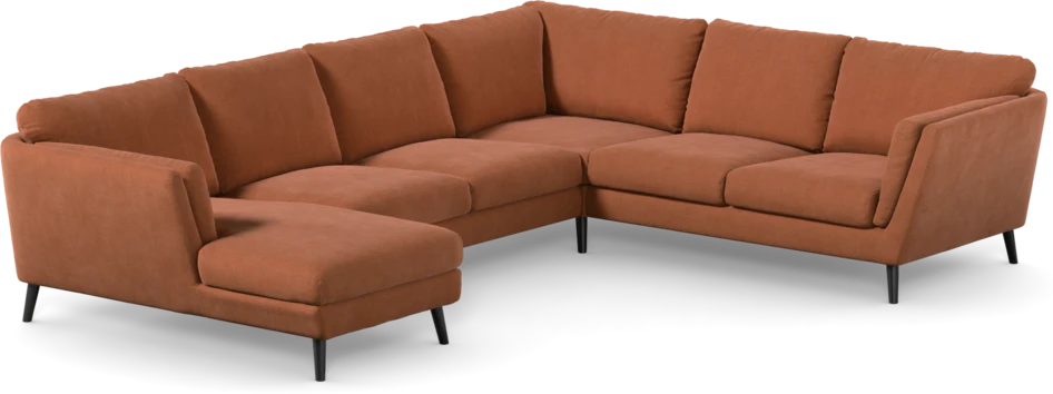 Madison Lux - Hörnsoffa med schäslong vänster - Orange