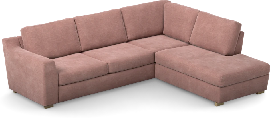 Friday - 2,5-sits soffa med divan höger - Rosa