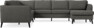 County - Hörnsoffa, 2+3-sits med schäslong höger - Grå