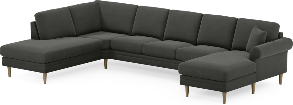Eden - 3-sits soffa med divan vänster och schäslong höger - Grå