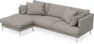 Harper - 3-sits soffa XL med schäslong vänster - Grå