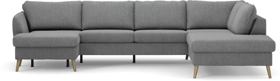 County - 3-sits soffa med schäslong vänster och divan höger - Grå