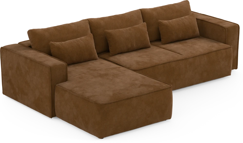 Ide - Bäddsoffa 3-sits med schäslong vänster - Orange