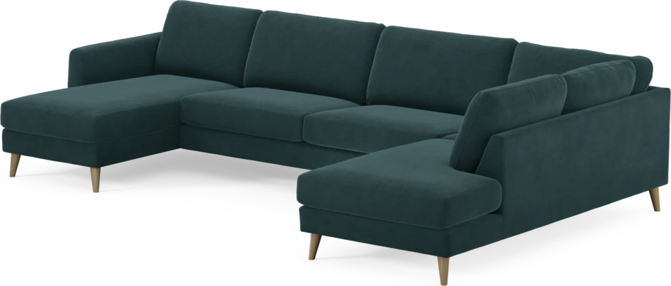 Bridge - 3-sits soffa med schäslong vänster och divan höger - Blå