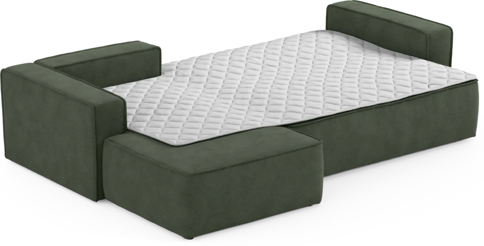 Ide - Bäddsoffa 3-sits med schäslong vänster - Grön