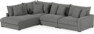 Rossi - 3-sits soffa med divan vänster - Grå