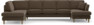 Eden - 3-sits soffa med divan vänster och schäslong höger - Brun