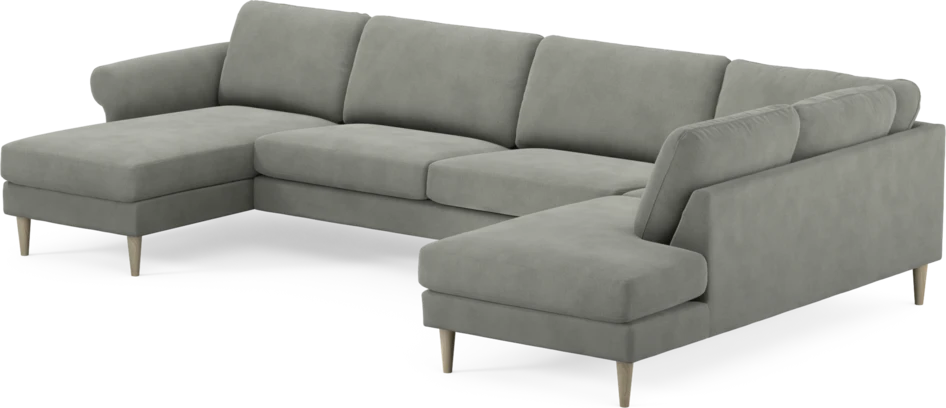 Bridge - 3-sits soffa med schäslong vänster och divan höger - Grå