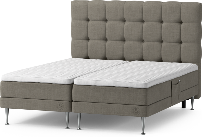 Särö Comfort - Ställbar säng, dubbelsäng med bäddmadrass och Ruta sänggavel