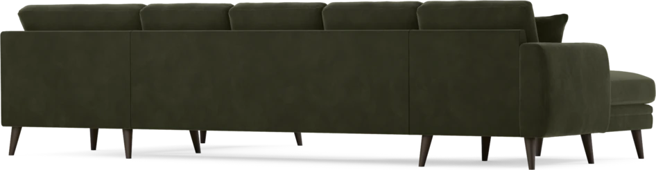 Eden - 3-sits soffa med schäslong vänster och divan höger - Grön