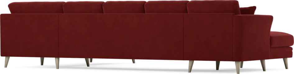 Eden - 3-sits soffa med schäslong vänster och divan höger - Röd