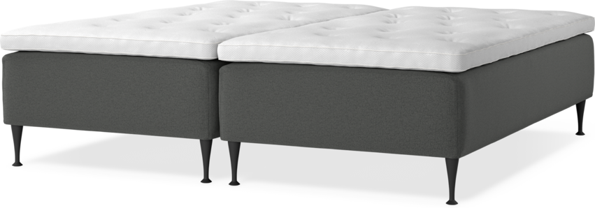 Delux Dream - Ramsäng, dubbelsäng med bäddmadrass - Grå