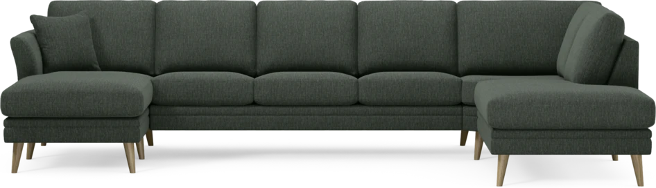 Eden - 3-sits soffa med schäslong vänster och divan höger - Grön