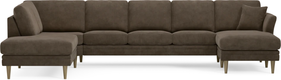 Eden - 3-sits soffa med divan vänster och schäslong höger - Brun