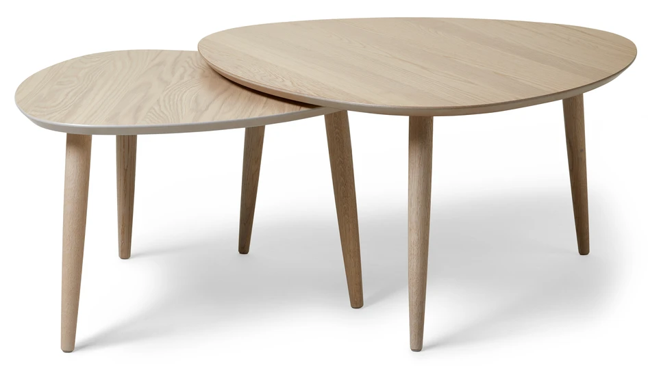 Anne - Satsbord, 90x90x48/70x70x45 cm - Beige