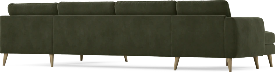 Bridge - 3-sits soffa med schäslong vänster och divan höger - Grön