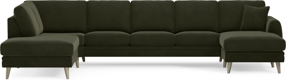 Eden - 3-sits soffa med divan vänster och schäslong höger - Grön