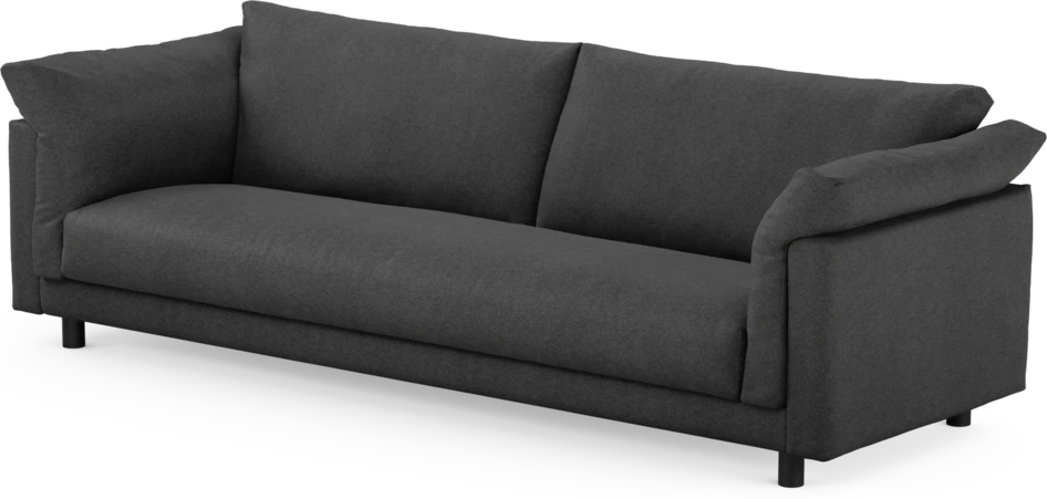 Cherrie - 4-sits soffa, hel dyna, fast klädsel - Svart